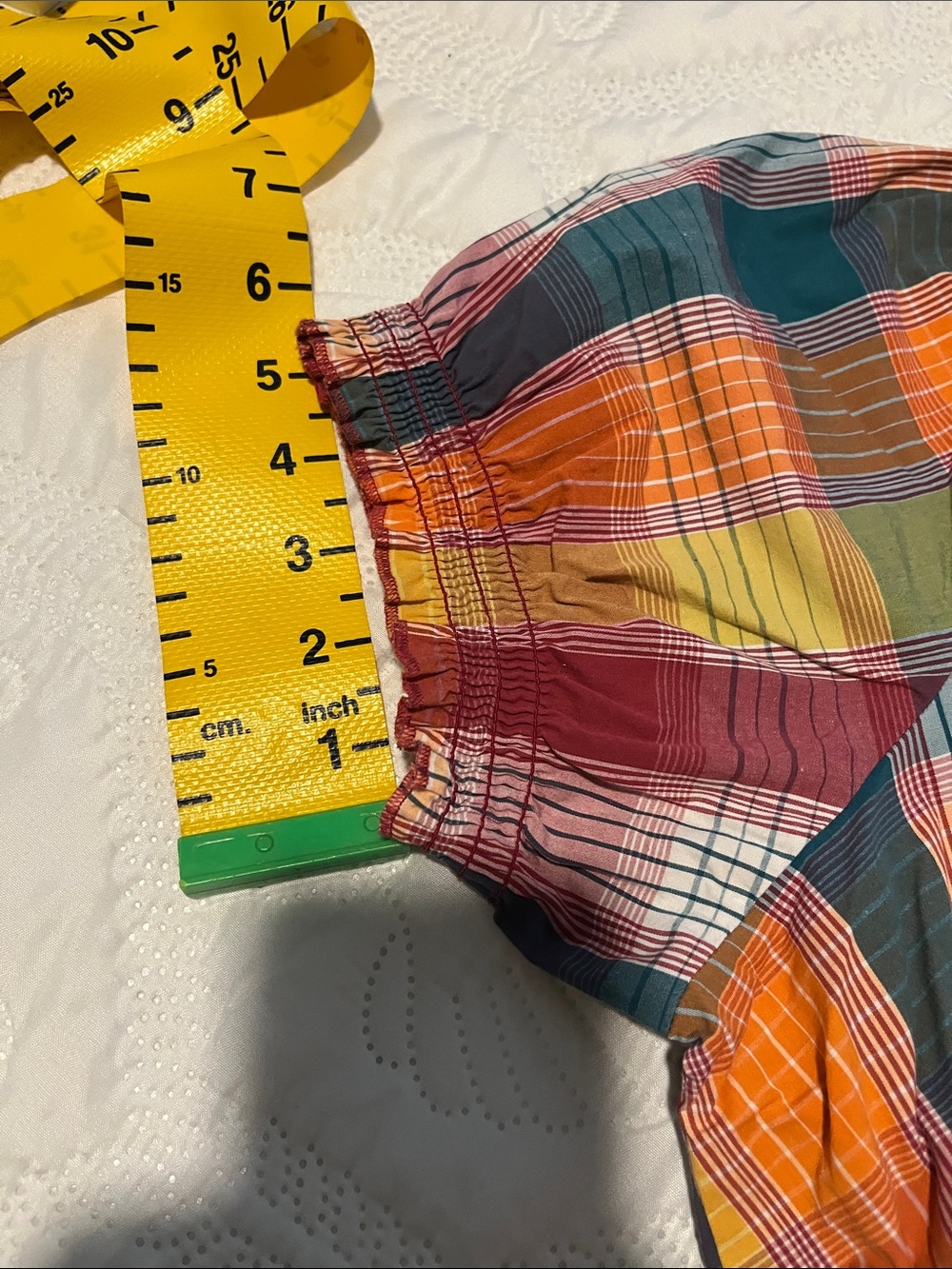 Lane Bryant Plaid Peplum Tunic - Burgundy, Teal, Mustard - Picture 9 of 14